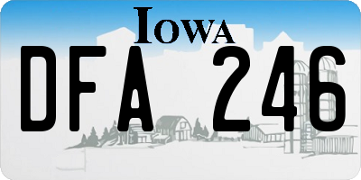 IA license plate DFA246