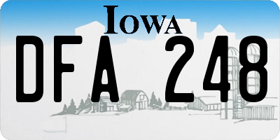 IA license plate DFA248