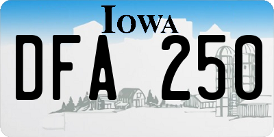 IA license plate DFA250