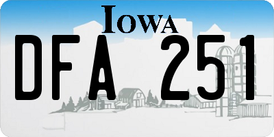 IA license plate DFA251