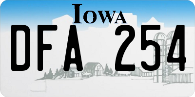 IA license plate DFA254