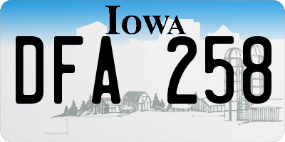 IA license plate DFA258