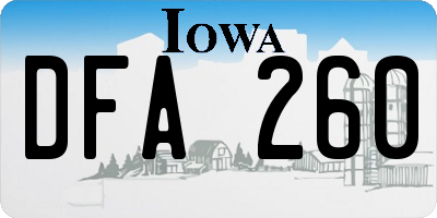 IA license plate DFA260