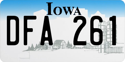 IA license plate DFA261