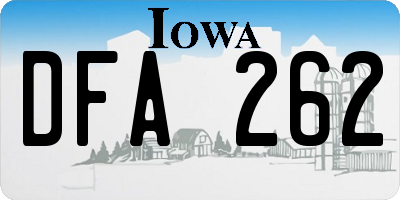 IA license plate DFA262