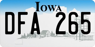IA license plate DFA265