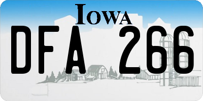 IA license plate DFA266