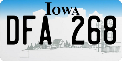IA license plate DFA268