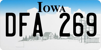 IA license plate DFA269