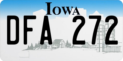 IA license plate DFA272