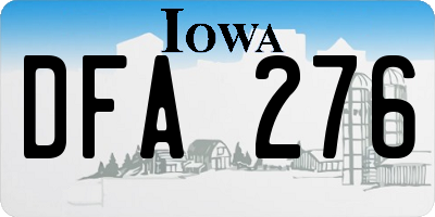 IA license plate DFA276