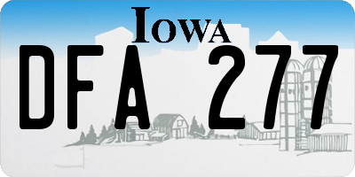 IA license plate DFA277