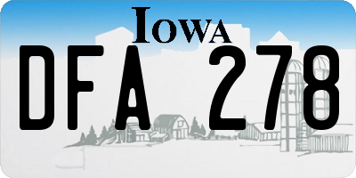 IA license plate DFA278