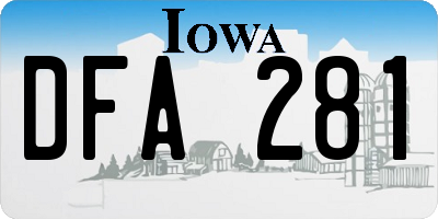 IA license plate DFA281