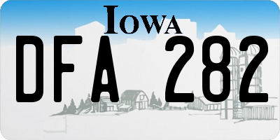 IA license plate DFA282