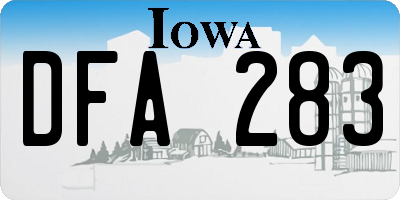 IA license plate DFA283