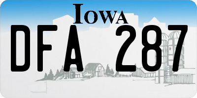 IA license plate DFA287