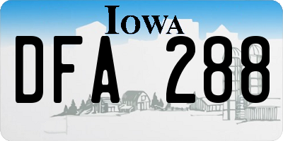 IA license plate DFA288