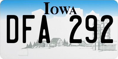 IA license plate DFA292