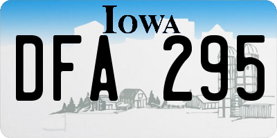 IA license plate DFA295