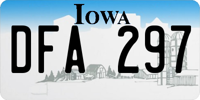 IA license plate DFA297