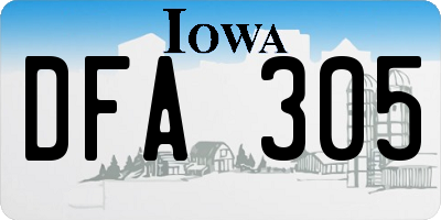 IA license plate DFA305