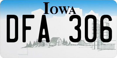 IA license plate DFA306