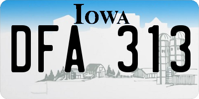 IA license plate DFA313