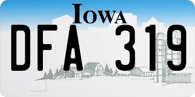 IA license plate DFA319