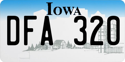 IA license plate DFA320