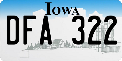 IA license plate DFA322