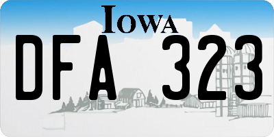 IA license plate DFA323