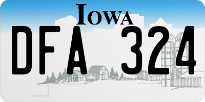 IA license plate DFA324