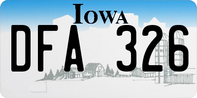 IA license plate DFA326