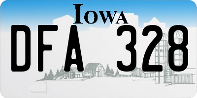 IA license plate DFA328