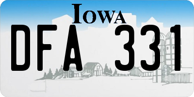 IA license plate DFA331