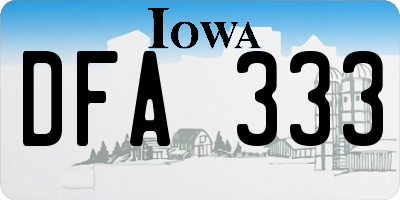 IA license plate DFA333