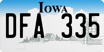 IA license plate DFA335