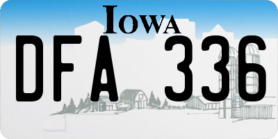 IA license plate DFA336