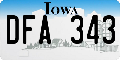 IA license plate DFA343
