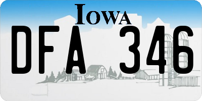 IA license plate DFA346