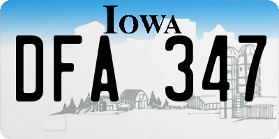 IA license plate DFA347