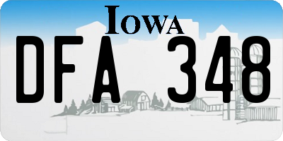 IA license plate DFA348