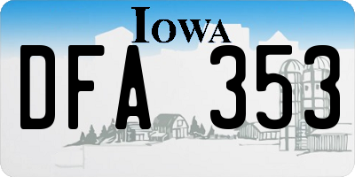 IA license plate DFA353