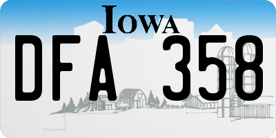 IA license plate DFA358