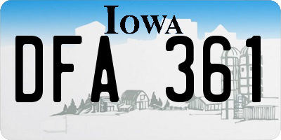 IA license plate DFA361