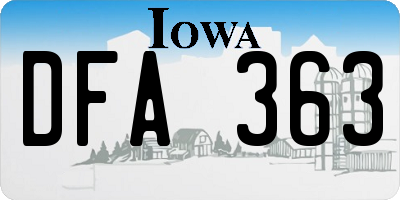 IA license plate DFA363