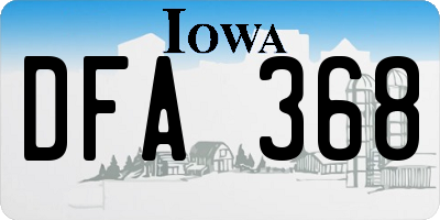IA license plate DFA368