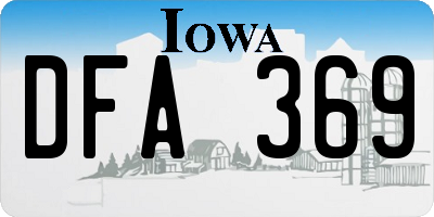 IA license plate DFA369