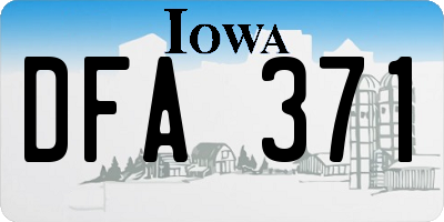 IA license plate DFA371
